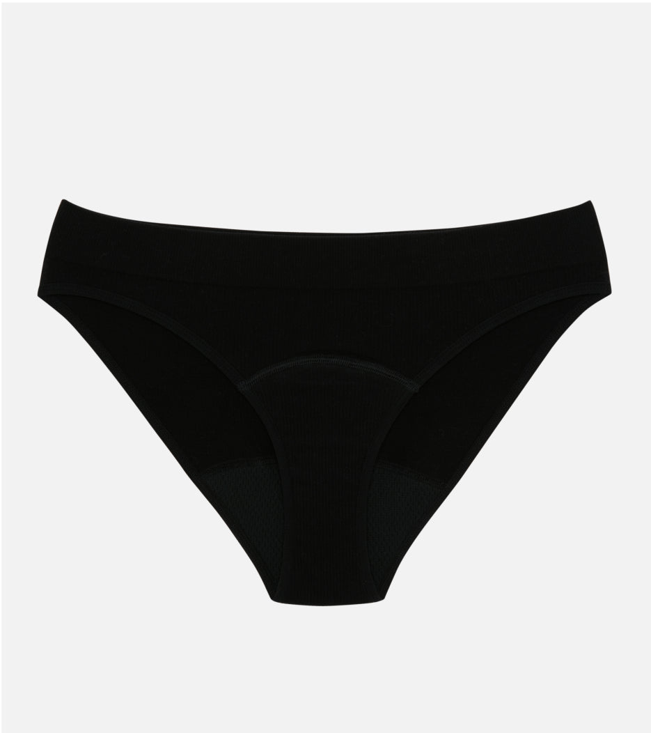 Brief a costine senza cuciture - Nero