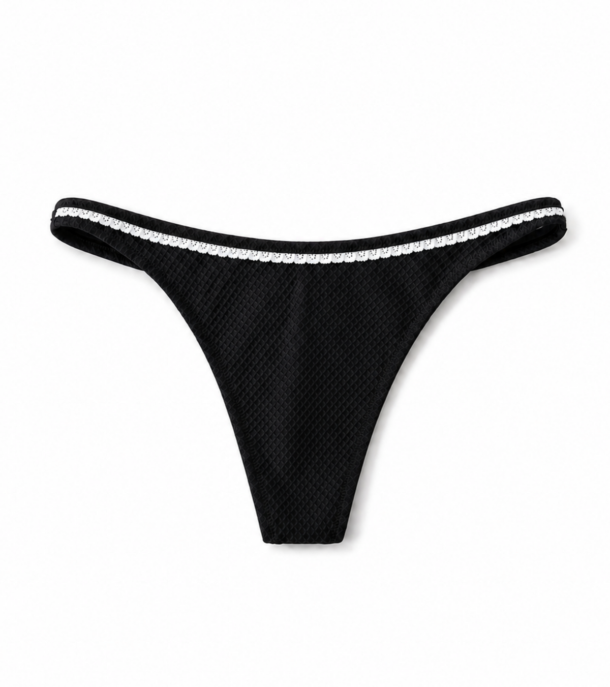 Costume da bagno - Waffle - Perizoma - Nero