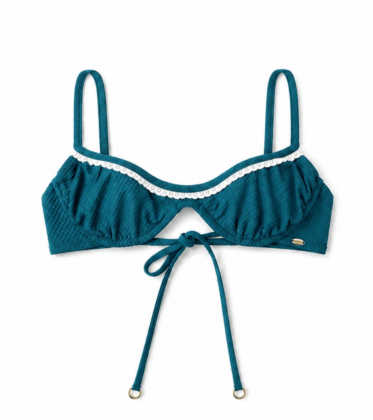 Costume da bagno - Waffle - Con ferretto - Top - Verde acqua