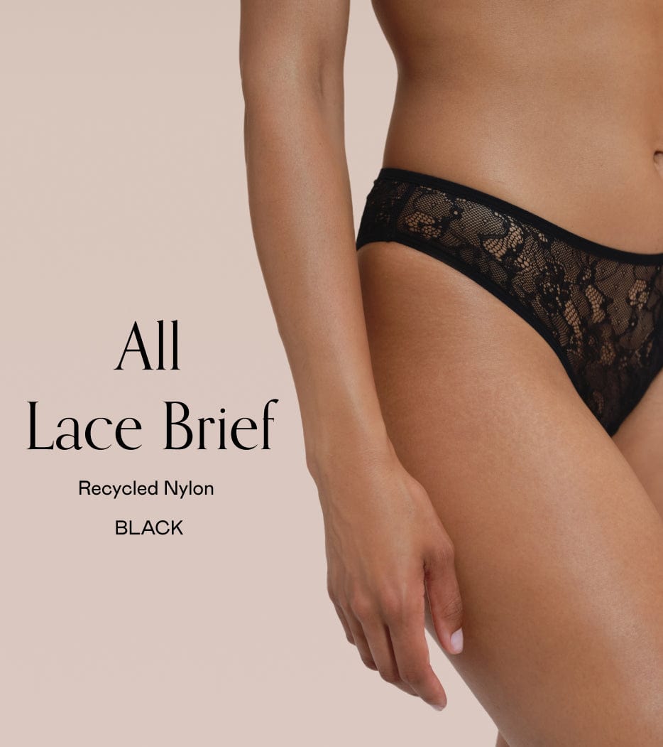 Confezione All Lace Brief Nero&Rosa - 4 pz